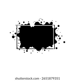 Uma faixa ou rótulo grunge com uma textura de abertura de tinta angustiada. Um quadro retangular abstrato para texto, perfeito para designs modernos de arestas.