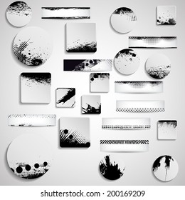 grunge banner set. Vector illustration