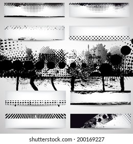 grunge banner set. Vector illustration
