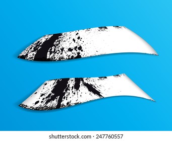 Grunge banner set . Vector illustration.