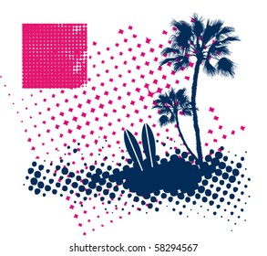 grunge banner surf scene