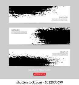 grunge banner template hand drawn painted scratched. grunge design banner template for promotion . vector Illustrations template of Grunge abstract background brush texture for promotion. Eps10 vector