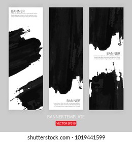 Plantilla de Anuncio grunge dibujado a mano pintado rayado. Plantilla de Anuncio de diseño grunge para promocionar. Ilustraciones vectoriales Plantilla de textura de pincel de fondo abstracto grunge para promocionar. Vector Eps10