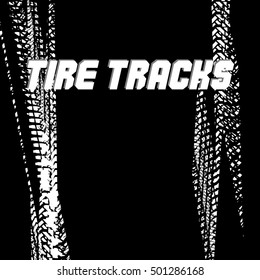 Grunge banner tire tracks. Vector illustration EPS10. 
