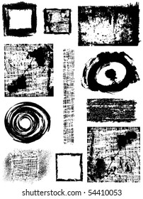 Grunge banners and frames vector
