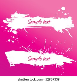Grunge-Banner mit intuidem Spritzer auf Rosa