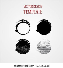 Grunge Banners, Insignias, Stamps, Icons, Labels and Badges. Retro shapes for Emblems. Circle Frame Design.