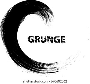 Grunge Banners, Insignias,stamps,Icons, Labels and Badges. Retro shapes for Emblems.Circle Frame . Vector element for your design Design. Round brush stroke .