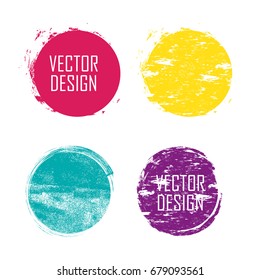 Grunge Banners, Insignias,stamps,Icons, Labels and Badges. Retro shapes for Emblems.Circle Frame Design.