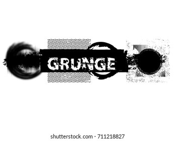 Grunge Banners, Insignias,stamps,Icons, Labels and Badges. Retro shapes for Emblems. Design element. ink brush stroke , 