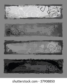 Grunge banners on an grey background