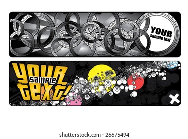 Grunge banners with place for text