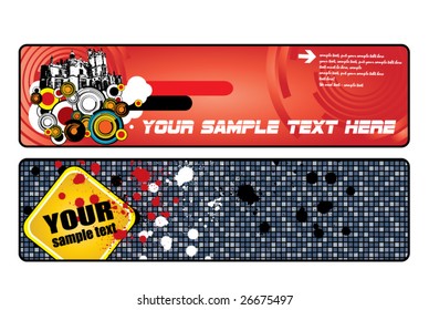 Grunge banners with place for text