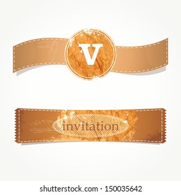 Grunge banners. Retro labels. Vintage frames. Website decorative element. Watercolor vintage background. Crumpled paper background. Grunge stickers.