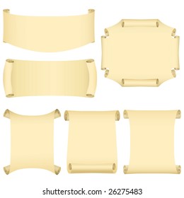 Grunge banners and scrolls set (vector, CMYK)