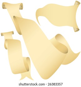 Grunge banners and scrolls set (vector, CMYK)