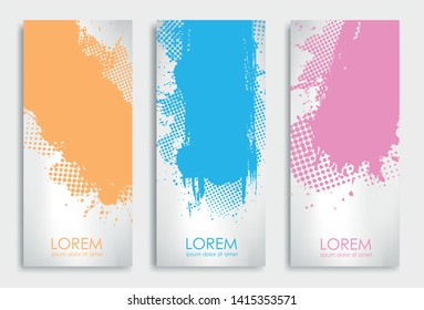 Grunge banners set. Modern backgrounds design.