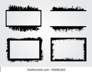 Grunge banners.Grunge frames set.