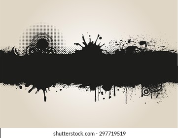 Grunge banner.Splash banner.Grunge design element.Abstract vector template.
