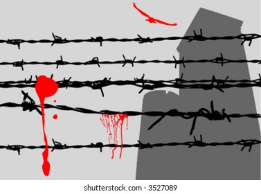 grunge barbed wire vector