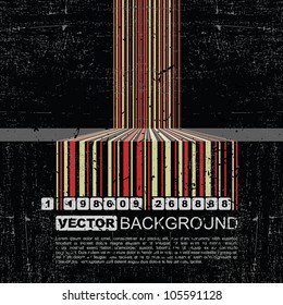 Grunge barcode background - vector