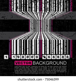 Grunge barcode background - vector