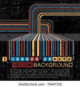 Grunge barcode background - vector