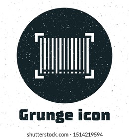 Grunge Barcode icon isolated on white background.  Vector Illustration