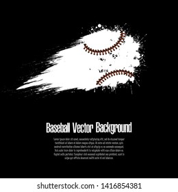 Grunge baseball background. Abstract baseball ball made from blots. Baseball design pattern. Vector illustration