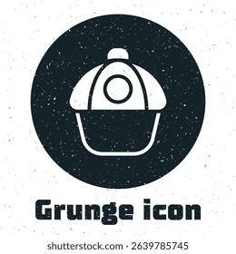 Grunge Baseball cap icon isolated on white background. Sport equipment. Sports uniform. Monochrome vintage drawing. Vector