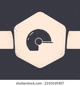 Grunge Baseball helmet icon isolated on grey background. Monochrome vintage drawing. Vector