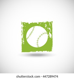 Grunge baseball icon, vector