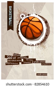 Grunge basketball illustration.