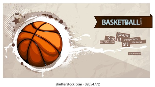 Grunge basketball illustration.