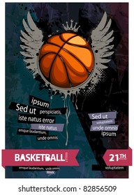 Grunge basketball illustration.