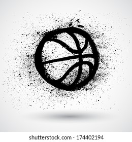 Grunge basketball vector
