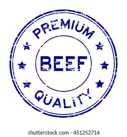 Grunge beef and premium quality rubber stamp