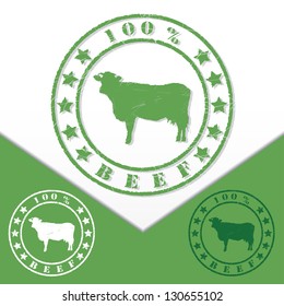 Grunge beef stamp - vector illustration