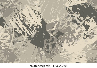 El beige de Grunge no tiene fisuras. Una textura abstracta. Plantilla para imprimir en tela, Papel tapiz. Patrón de repetición caótico. Fondo de arte pop