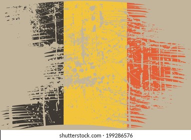 Grunge of belgium flag 