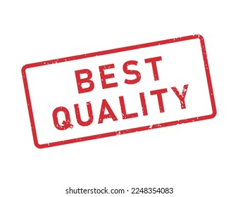 Grunge Best Quality word rubber stamp. Best Quality sign sticker set. Grunge vintage square label. Vector illustration isolated on white background.