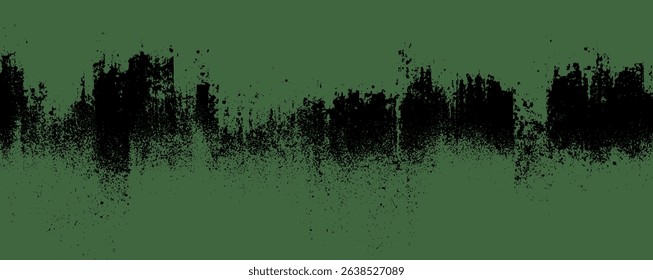 Grunge bg with green background and black rus texture. Grainy and grange. 