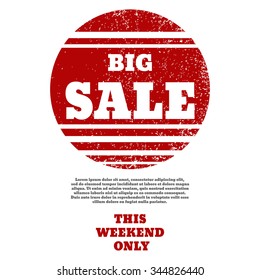 Grunge Big  red sale poster eps 10