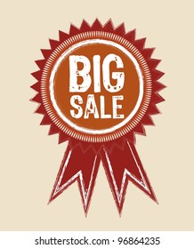 grunge big sale ribbon isolated. vector illustration