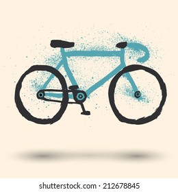 Grunge bike illustration
