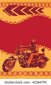 Grunge biker frame, vector illustration