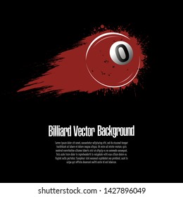 Grunge billiard background. Abstract billiard ball made from blots. Billiard design pattern. Vector illustration