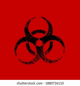 Grunge biohazard mark vector illustration