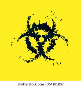 Grunge biohazard sign