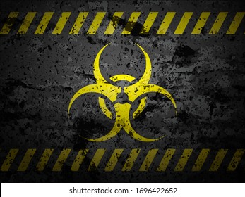 Grunge biohazard sign textured background. Vector illustration.